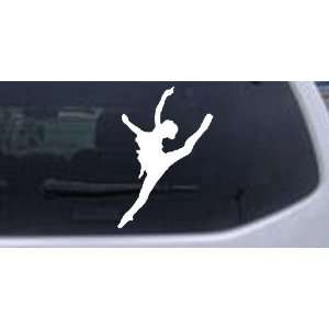 Dancer Silhouettes Car Window Wall Laptop Decal Sticker    White 24in 