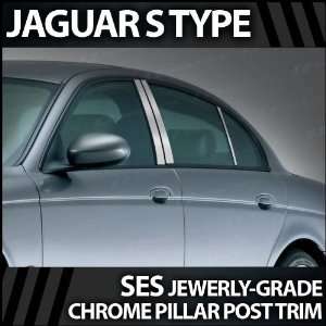  2000 2010 Jaguar S Type 6pc. SES Chrome Pillar Trim Covers 