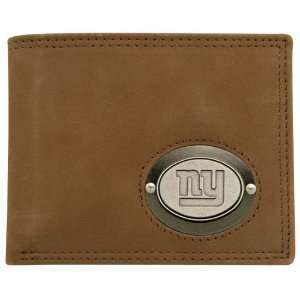   Giants Brown Leather Metal Emblem Billfold Wallet: Sports & Outdoors
