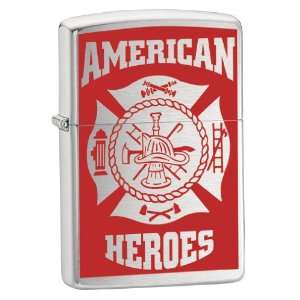   Heroes Firefighter Emblem Street Chrome Pocket Lighter Electronics