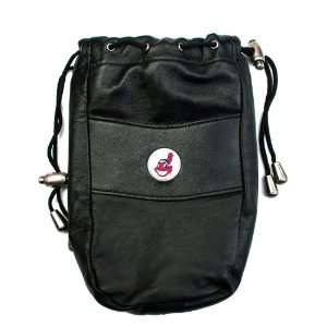  MLB Cleveland Indians Leather Valuables Pouch, Black 