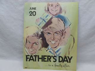   70s Fathers Day Store Advertising Display Sign Ad Council  