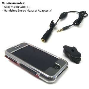 Apple iPhone   Handsfree Stereo Headset Adapter + AlloyVision Case 