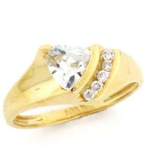  14k Solid Gold Channel Set Triangle CZ Ring Jewelry 