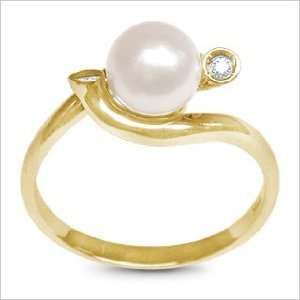  Flute Japanese Akoya Cultured Pearl Ring American Pearl Jewelry