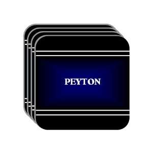 Personal Name Gift   PEYTON Set of 4 Mini Mousepad Coasters (black 