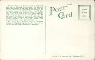 President Warren G Harding w Wife & Father c1910 Postcard  