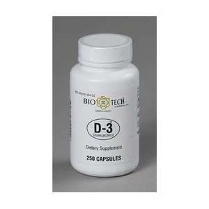  BIO TECH D3 1,000 Cholecalciferol 250 Capsules Health 