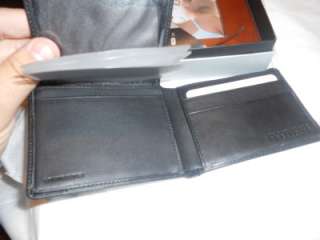 Perry Ellis Black Leather Billfold Wallet & Family Photo Frame  