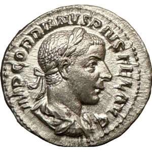  III 240AD Ancient Authentic Silver Denarius Roman Coin SUN GOD Sol