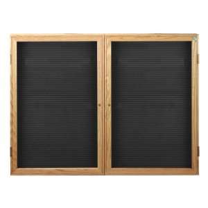   Board w/ Two Doors and Oak Finish Frame (4 W x 3 H): Office Products