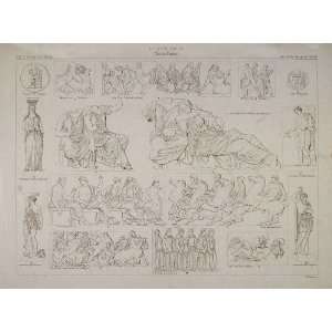  1870 Ancient Greek Sculptures s Zeus Lithograph 
