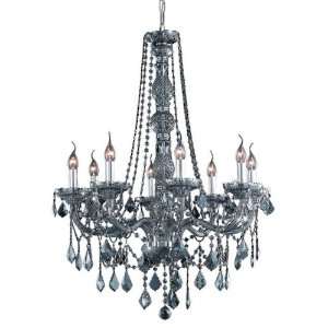   High 8 Light Chandelier, Silver Shade Finish with Silver Shade (Grey