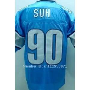detroit lions #90 ndamukong suh blue jersey american football jerseys 