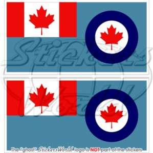 CANADA Canadian AirForce Flag AIRCOM 5,1 Stickers x2  
