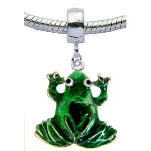  Lovely 3D Silver plated Frog charm   fits pandora & troll 