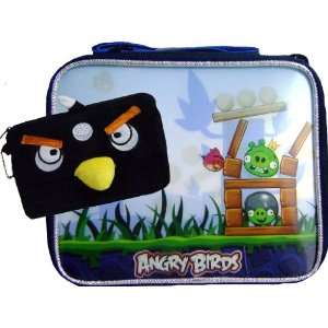  Angry Birds Kids Lunch Box Matching Black Pencil Case 