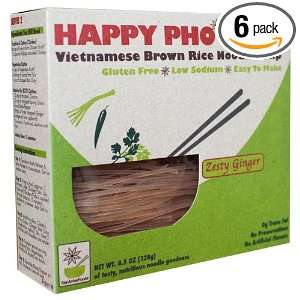 HAPPY PHO   Zesty Ginger, GLUTEN FREE Vietnamese Brown Rice Pho Noodle 