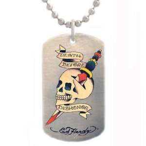   Hardy Deathe Before Dishonor Dagger Dog Tag   EHDT36SS: Pet Supplies