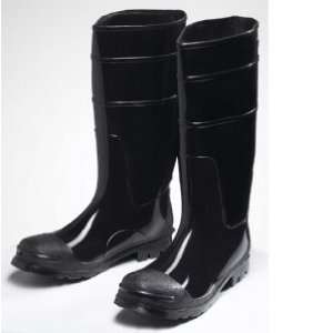  Black PVC Steel Toe Boots Size 10