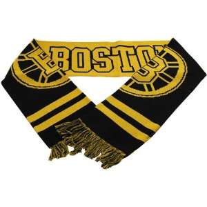  Reebok Boston Bruins Gold Black Game Day Reversible Scarf 