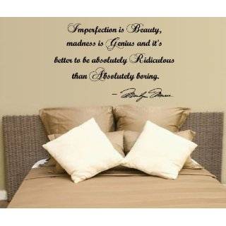 Marilyn Monroe Imperfection Is Beauty Wall Decal Decor QuoteLarge 