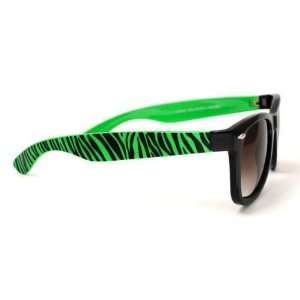Black & Green Zebra Two Tone Dark Wayfarer Sunglasses Optical Quality