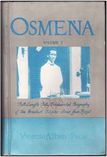 1971 PHILIPPINES SERGIO OSMENA Vol 1 Biography  