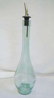 Graceful Light Green Glass Olive Oil Vinaigrette Bottle  