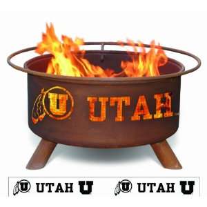  University of Utah   Utes Logo Fire Pit: Patio, Lawn 