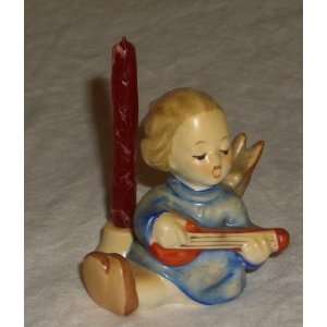  Goebel Hummel Angel Sitting Playing Lute with Candle 