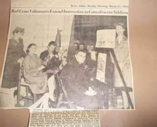 Robert Addison Red Cross Soldier Art 1944 News Clipping  