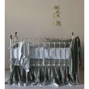  Linen Quilted Crib Bumper Baby