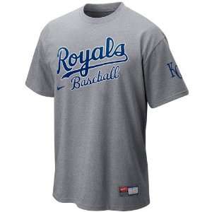  Nike Kansas City Royals Ash MLB Practice T shirt: Sports 
