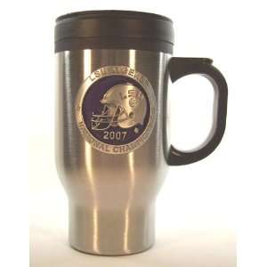  LSU Tigers 2007 BCS Champs Travel Coffee Mug with Pewter 