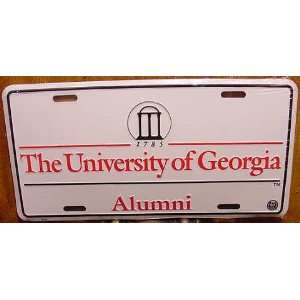 University Of Georgia Alumni Arches White Embossed Metal License Plate