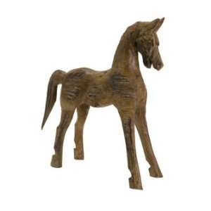 IMAX Albazia Wood Carved Horse Folk Art Inspired Figure 