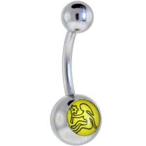  Zodiac Sign Virgo Sign Logo Belly Button Ring: Jewelry