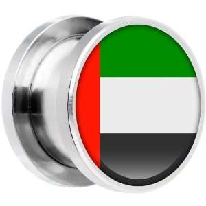   Gauge Stainless Steel United Arab Emirates Flag Saddle Plug: Jewelry