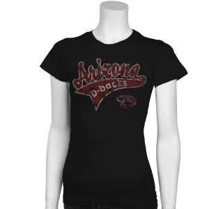  Arizona Diamondbacks Ladies Black Tail Sweep T shirt 