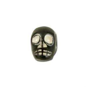   10mm Teeny Tiny Shiny Black Skull Ceramic Beads: Arts, Crafts & Sewing