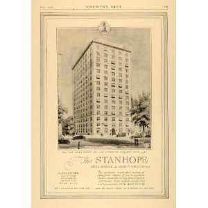 1926 Ad Stanhope Apartment Hotel Ilustration Suites NY   Original 
