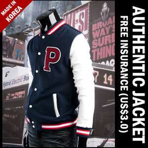 New P Baseball Varsity Letterman College Jacket Jackets Jumper Dark 