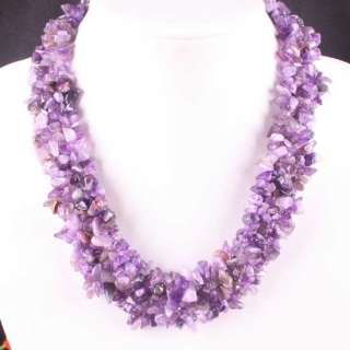 Natural Amethyst Crystal Chip Beads Necklace Gemstone  