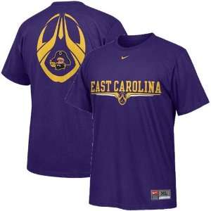  Nike East Carolina Pirates Purple Team Issue T shirt 