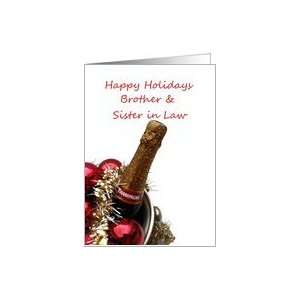  Brother & Sister in Law Happy Holidays card   Champagne 