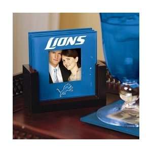  Detroit Lions Art Glass Coaster Set