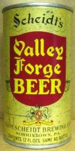 SCHEIDTS VALLEY FORGE BEER O/I IRTP Flat Top CAN PENNA  