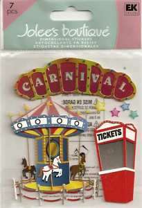 Jolees CARNIVAL Amusement Park 3d Scrapbook Stickers  