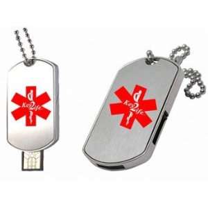  Key2Life USB Medi Chip GI Style Dog Tag: Pet Supplies